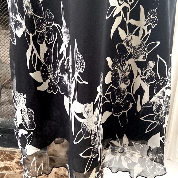 SILK FLORAL SLEEVELESS COWL NEXK MIDI DRESS - Picture 6 of 11